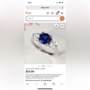 Three Stone Sapphire Ring